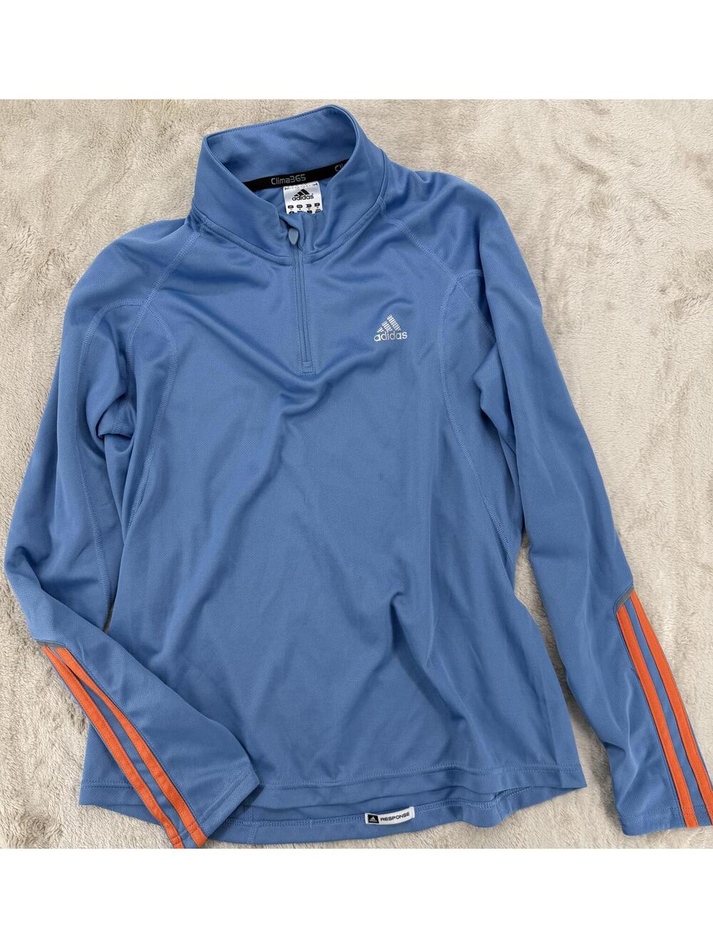 Adidas Clima365 Blue‎ Activewear Long Sleeve Half-Zip Top M Polyester